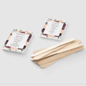 Bourgondische Roos Pioen Trouwceremonie Programma' Handwaaier (Niet-gemonteerd)