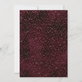 Bourgondische Roségoud Gestrooide Confetti Bruilof Save The Date (Achterkant)