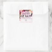 Bourgondische roze Boho Waterverf lippenbalsem lab Vierkante Sticker (Tas)