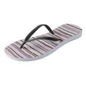 Bourgondische, roze en Paarse golvende strepen Teenslippers (Schuin)