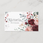 Bourgondische roze pioenrozen visitekaartje (Voorkant)