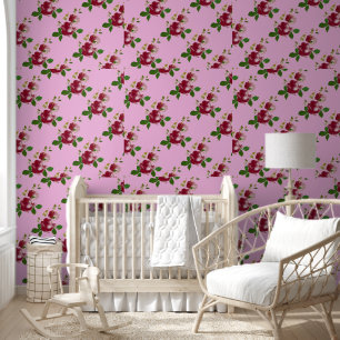 Bourgondische  rozen behang