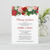 Bourgondische Rozen Bloemenslingers Bloem Bruiloft Kaart (Staand voorkant)