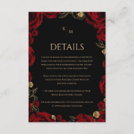 Bourgondische Rozen Boho Bruiloft Informatiekaartje