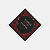 Bourgondische Rozen Boho Bruiloft Servet (Hoek)