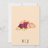 Bourgondische Rozen Boho Fotobruiloft Save the Dat Date (Achterkant)