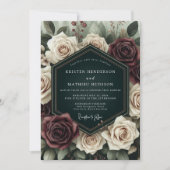 Bourgondische Rozen Bosbruiloft Kaart (Voorkant)