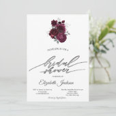 Bourgondische Rozen Bruidsdiner Kaart (Staand voorkant)