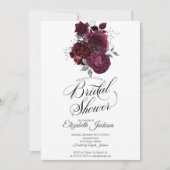 Bourgondische Rozen Bruidsdiner Kaart (Voorkant)