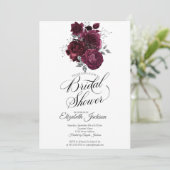 Bourgondische Rozen Bruidsdiner Kaart (Staand voorkant)