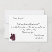 Bourgondische Rozen bruidsmeisje Kaart (Achterkant)