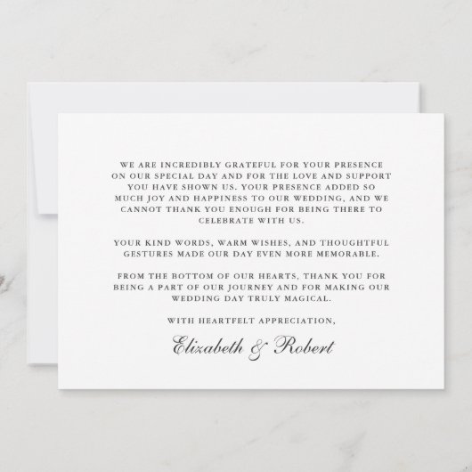 Bourgondische Rozen bruiloft Bedankkaart (Achterkant)