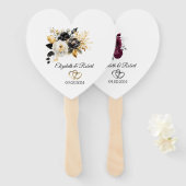 Bourgondische Rozen bruiloft Handwaaier (Voorkant en achterkant)