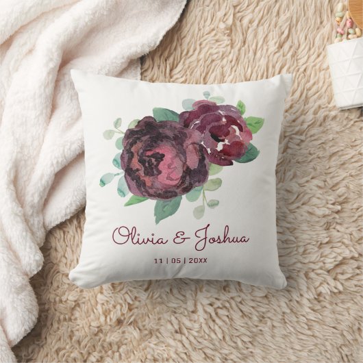 Bourgondische Rozen bruiloft Kussen (Deken)