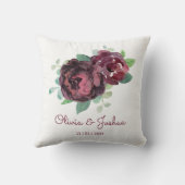 Bourgondische Rozen bruiloft Kussen (Achterkant)