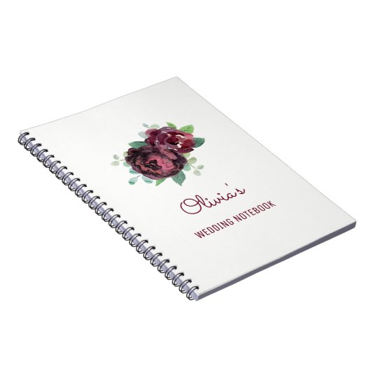 Bourgondische Rozen Bruiloft Planning Notitieboek (Rechterzijde)