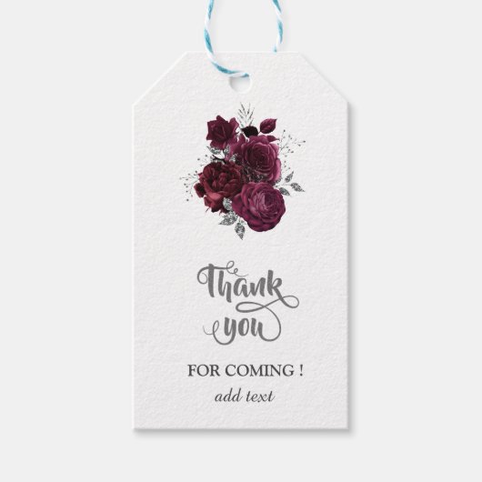 Bourgondische rozen cadeaulabel (Voorkant)