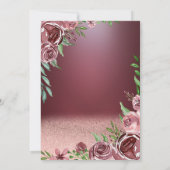 Bourgondische Rozen, Crown Bokeh Quinceañera Kaart (Achterkant)