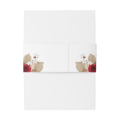 Bourgondische Rozen en palmbladeren bruiloft Uitnodigingen Wikkel (Achterkant Voorbeeld)