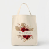 Bourgondische Rozen en Pampas Grass bruiloft Tote Bag (Voorkant)