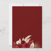 Bourgondische Rozen en Pampas Grass bruiloft uitno Kaart (Achterkant)