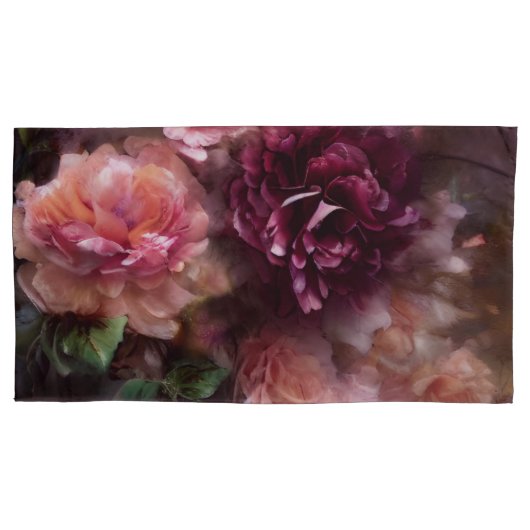 Bourgondische  Rozen geschilderd in oude Nederland Kussensloop (Voorkant-Links)