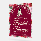 Bourgondische Rozen Herfst Vrijgezellenfeest Welko Acryl Bord (Hoek)