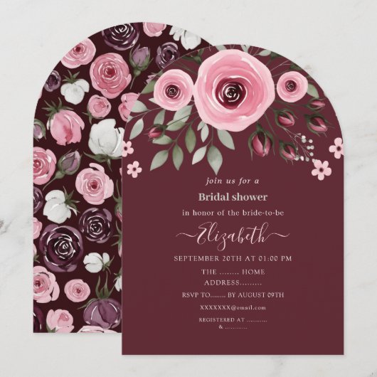 Bourgondische Rozen Kaart (Voorkant / Achterkant)