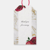 Bourgondische Rozen Marmeren Quinceanera Party Cadeaulabel (Achterkant)