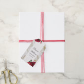 Bourgondische Rozen Marmeren Quinceanera Party Cadeaulabel (Met Touw)