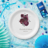 Bourgondische Rozen Papieren Bordje (Feest)