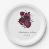 Bourgondische Rozen Papieren Bordje (Voorkant)