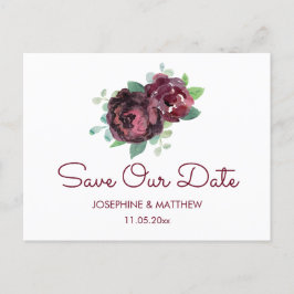 Bourgondische Rozen Save the Date Aankondigingskaart