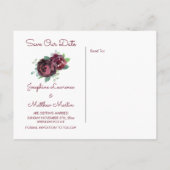 Bourgondische Rozen Save the Date Aankondigingskaart (Achterkant)