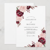 Bourgondische Rozen Schilderachtige Romantische Br Kaart (Voorkant / Achterkant)