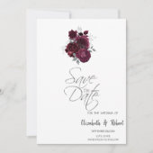 Bourgondische Rozen sparen de datum Save The Date (Voorkant)