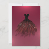 Bourgondische Rozen Vlinders Quinceañera Kaart (Achterkant)