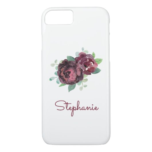 Bourgondische Rozen  Waterverf Case-Mate iPhone Case (Achterkant)