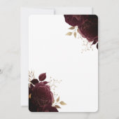 Bourgondische Rozen, Wijn Glas Bruidslunch Kaart (Achterkant)