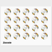Bourgondische Rozen Zonnebloemen Dank Je Geschenk Ronde Sticker (Vel)