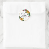 Bourgondische Rozen Zonnebloemen Dank Je Geschenk Ronde Sticker (Tas)