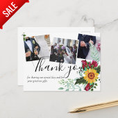 Bourgondische Rozen Zonnebloemen FOTO Dankjewel An Briefkaart