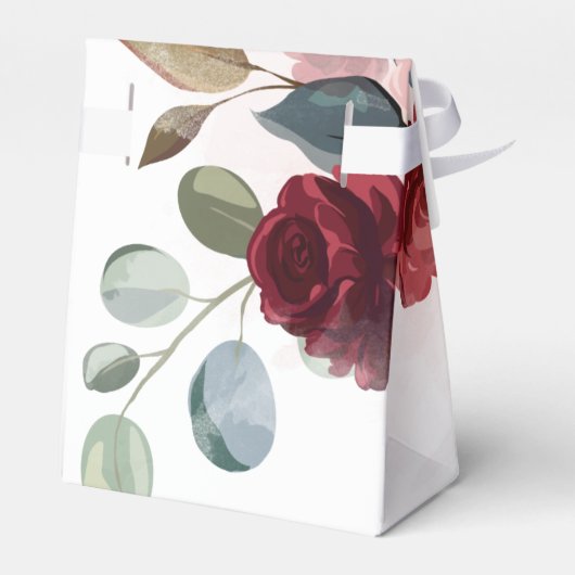 Bourgondische Rustieke Bloemenkraam voor Babyfeest Bedankdoosjes (Achterkant)