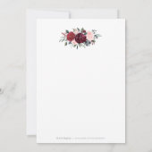 Bourgondische rustieke boho bloemige bruidsdouche kaart (Achterkant)