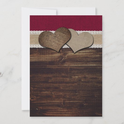 Bourgondische rustieke Burlap en kant zonnebloem b Kaart (Achterkant)