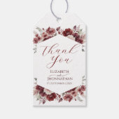 Bourgondische rustieke herfst bloemenbruiloft Wate Cadeaulabel (Voorkant)