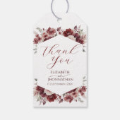 Bourgondische rustieke herfst bloemenbruiloft Wate Cadeaulabel (Achterkant)