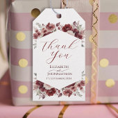 Bourgondische rustieke herfst bloemenbruiloft Wate Cadeaulabel