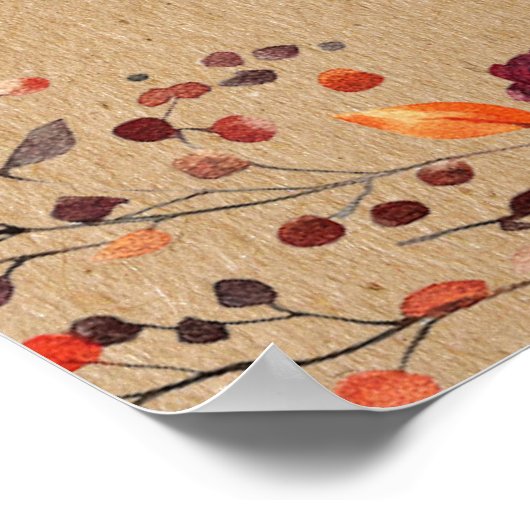 Bourgondische rustieke Herfst verliefd bruiloft we Poster (Hoek)