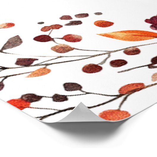 Bourgondische rustieke Herfst verliefd bruiloft we Poster (Hoek)